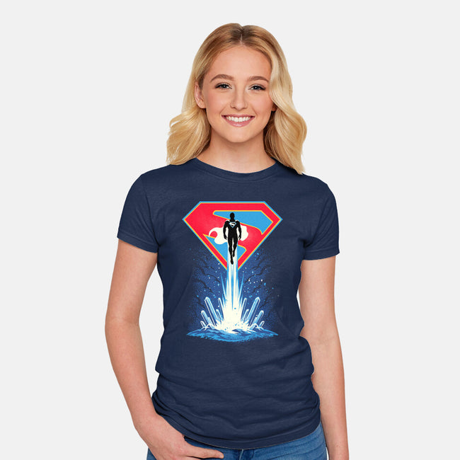 Man Of Tomorrow-Womens-Fitted-Tee-sarudrawss