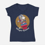 Beagle Knievel-Womens-V-Neck-Tee-Popnotic