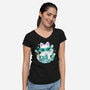 90s Cute Cat-Womens-V-Neck-Tee-xMorfina