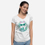 90s Cute Cat-Womens-V-Neck-Tee-xMorfina