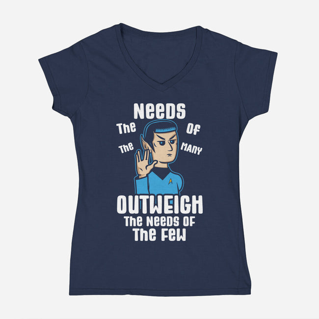 Needs Of The Many-Womens-V-Neck-Tee-piercek26