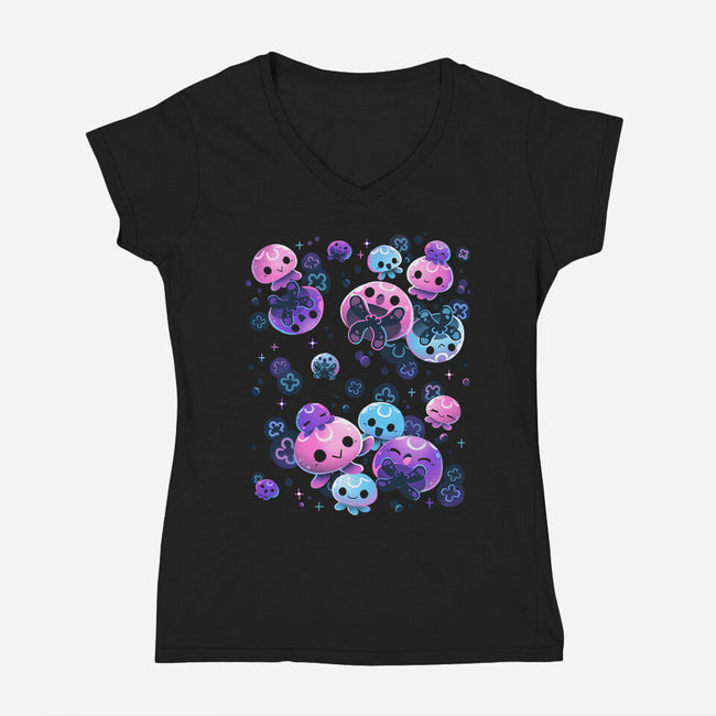 Jelly Colors-Womens-V-Neck-Tee-Vallina84