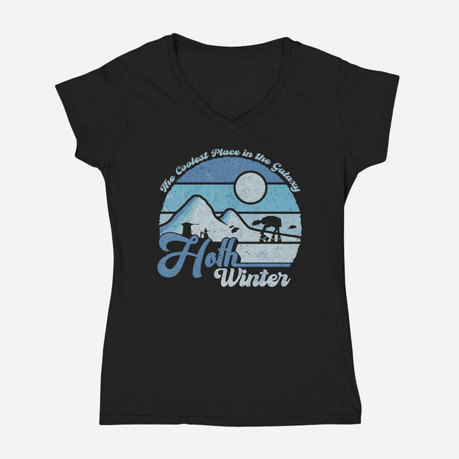 Hoth Winter-Womens-V-Neck-Tee-NMdesign