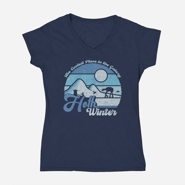 Hoth Winter-Womens-V-Neck-Tee-NMdesign