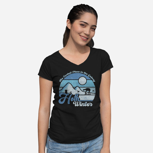 Hoth Winter-Womens-V-Neck-Tee-NMdesign