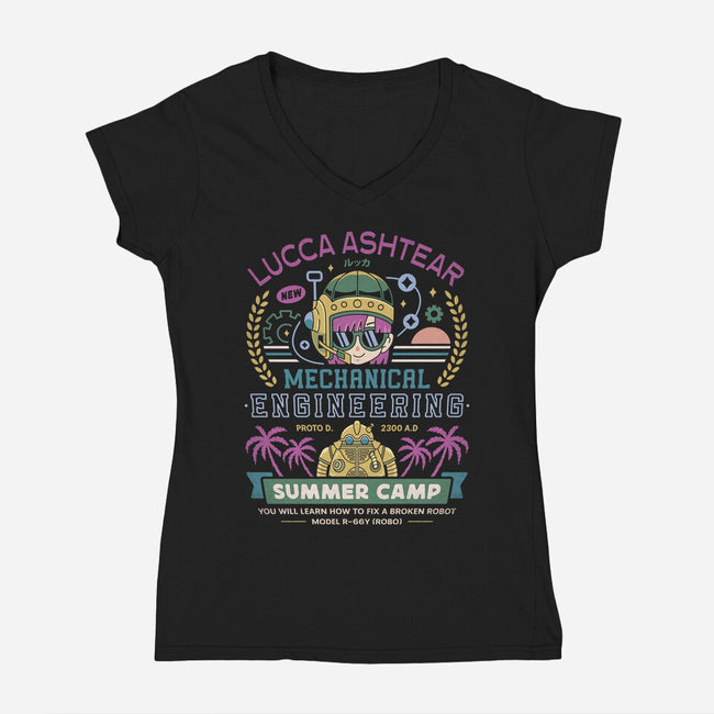 Lucca Ashtear Summer Camp-Womens-V-Neck-Tee-LAGELANTEE