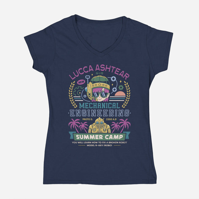 Lucca Ashtear Summer Camp-Womens-V-Neck-Tee-LAGELANTEE
