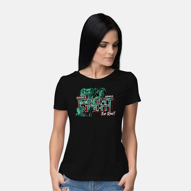 Welcome To Fright Night-Womens-Basic-Tee-goodidearyan