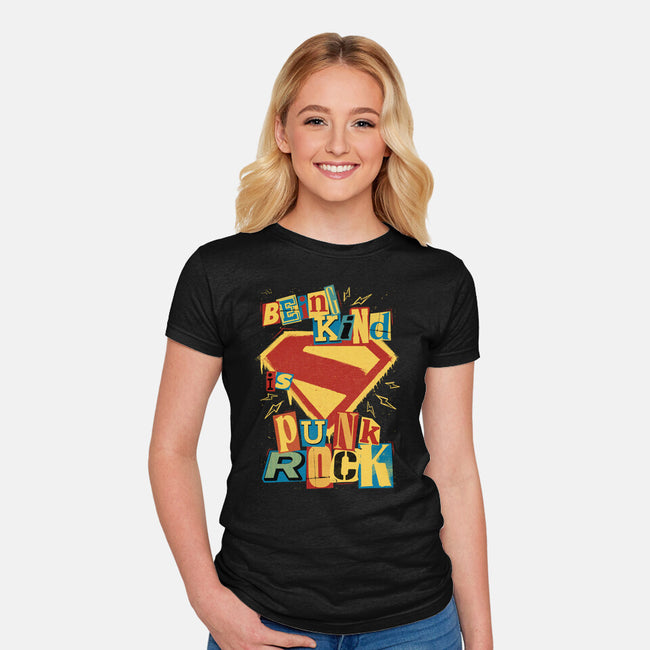 Kind Punk Superhero-Womens-Fitted-Tee-Studio Mootant