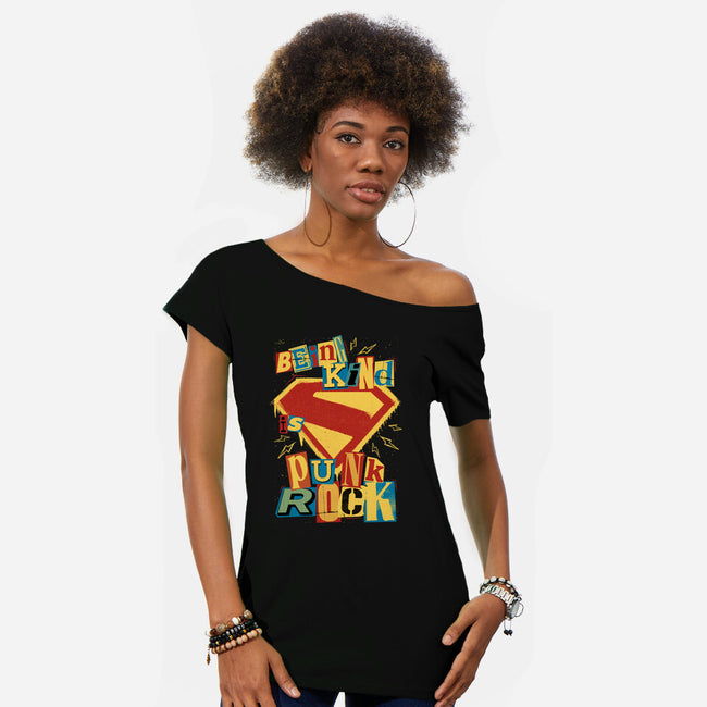 Kind Punk Superhero-Womens-Off Shoulder-Tee-Studio Mootant