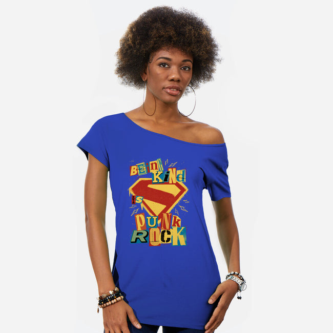 Kind Punk Superhero-Womens-Off Shoulder-Tee-Studio Mootant