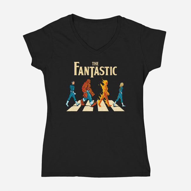 Fantastic Road-Womens-V-Neck-Tee-teesgeex