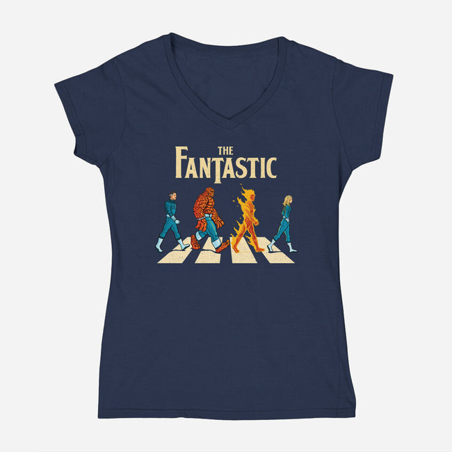 Fantastic Road-Womens-V-Neck-Tee-teesgeex