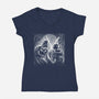 Father And Son Under The Rain-Womens-V-Neck-Tee-zascanauta