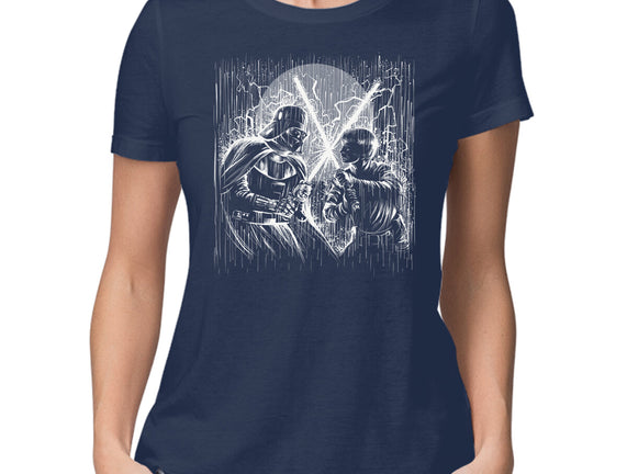 Father And Son Under The Rain