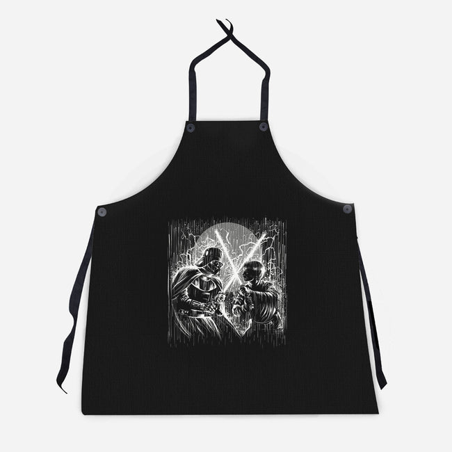 Father And Son Under The Rain-Unisex-Kitchen-Apron-zascanauta