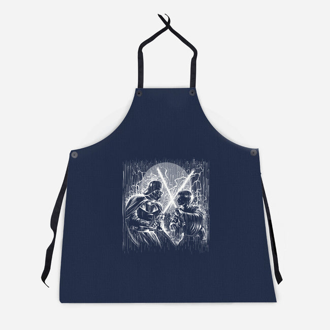 Father And Son Under The Rain-Unisex-Kitchen-Apron-zascanauta