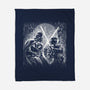 Father And Son Under The Rain-None-Fleece-Blanket-zascanauta