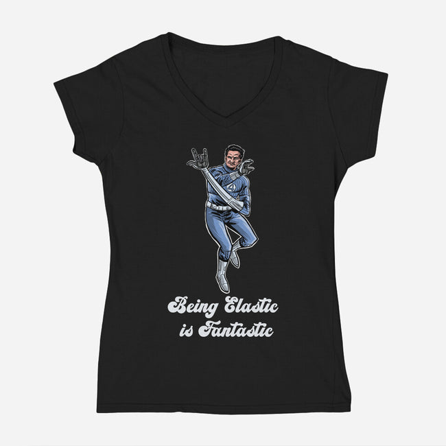 Elastic Fantastic-Womens-V-Neck-Tee-zascanauta