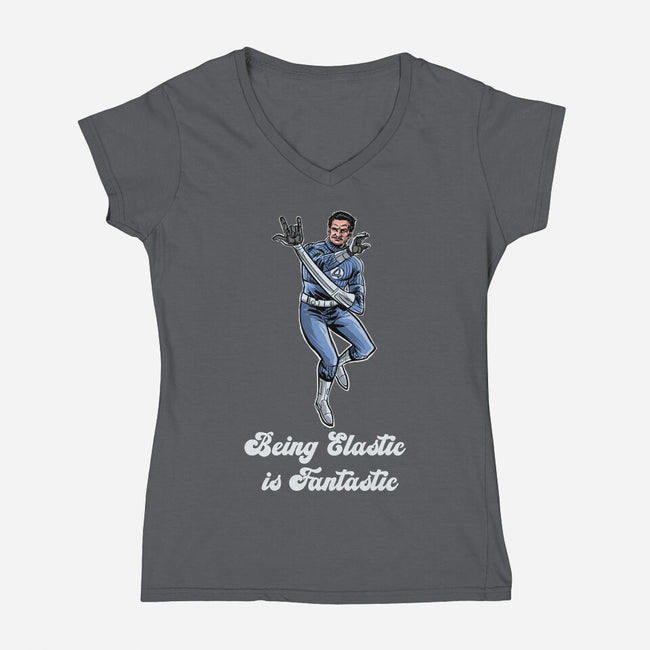 Elastic Fantastic-Womens-V-Neck-Tee-zascanauta