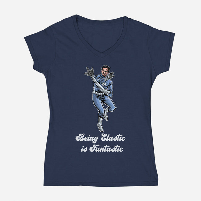 Elastic Fantastic-Womens-V-Neck-Tee-zascanauta