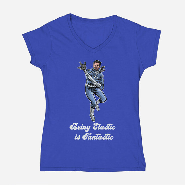 Elastic Fantastic-Womens-V-Neck-Tee-zascanauta