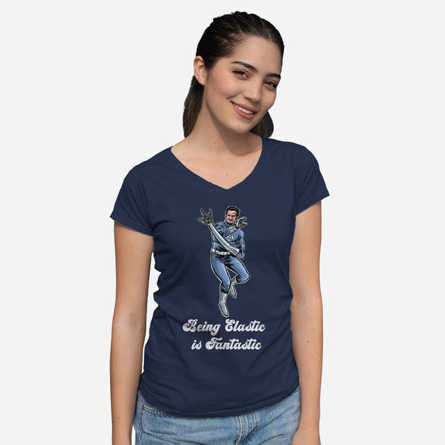 Elastic Fantastic-Womens-V-Neck-Tee-zascanauta