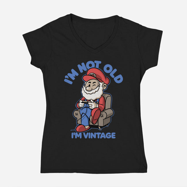 I Am Just Vintage-Womens-V-Neck-Tee-Popnotic