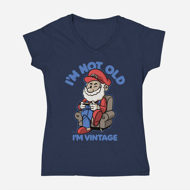 I Am Just Vintage-Womens-V-Neck-Tee-Popnotic