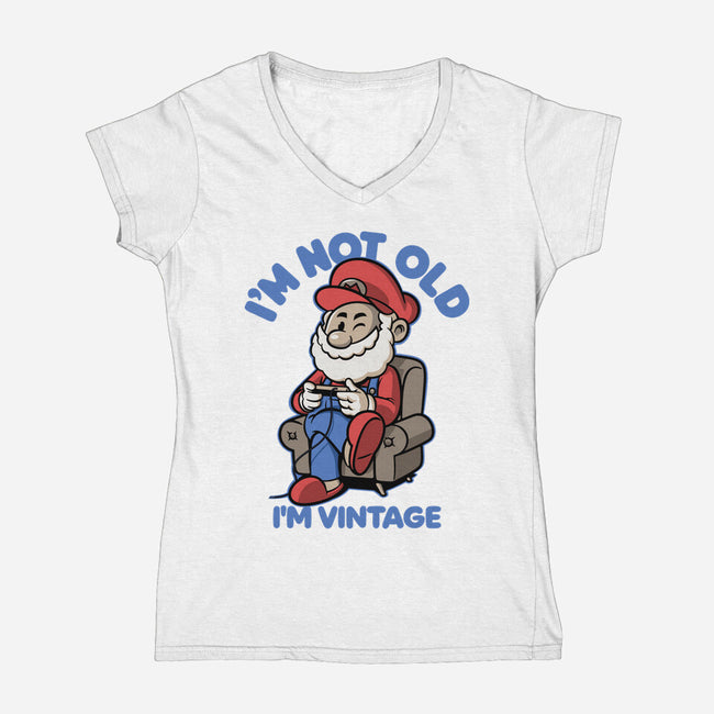 I Am Just Vintage-Womens-V-Neck-Tee-Popnotic