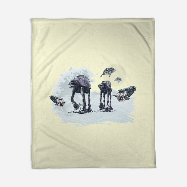 The Great Wave Of Snow-None-Fleece-Blanket-zascanauta