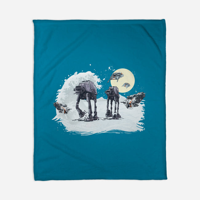 The Great Wave Of Snow-None-Fleece-Blanket-zascanauta