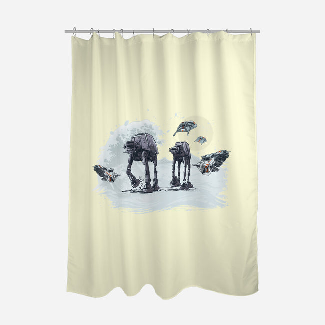 The Great Wave Of Snow-None-Polyester-Shower Curtain-zascanauta