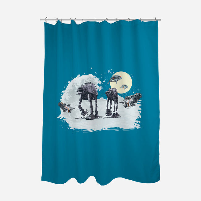 The Great Wave Of Snow-None-Polyester-Shower Curtain-zascanauta