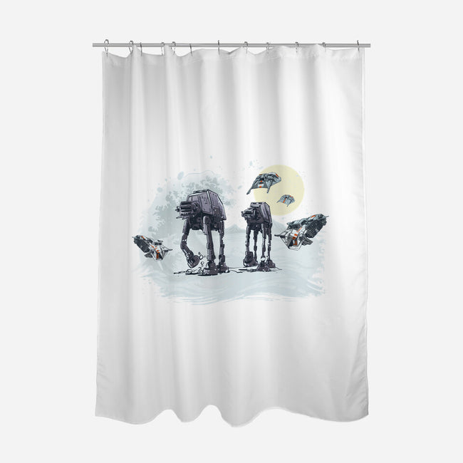 The Great Wave Of Snow-None-Polyester-Shower Curtain-zascanauta