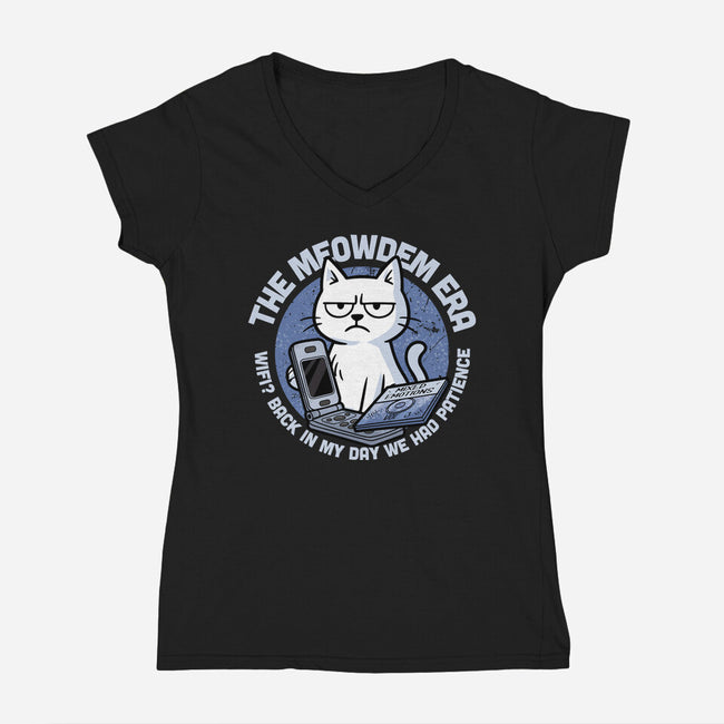 The Meowdem Era-Womens-V-Neck-Tee-Lorets