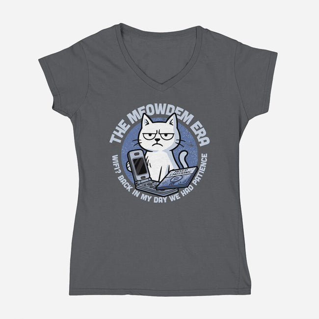 The Meowdem Era-Womens-V-Neck-Tee-Lorets