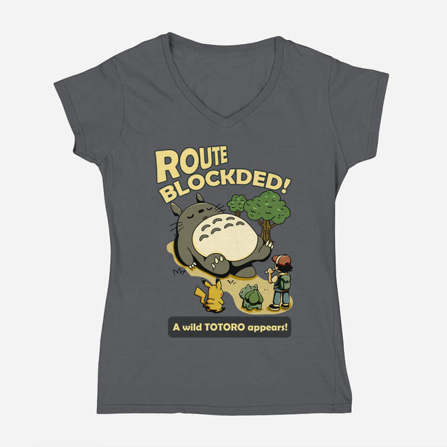 Route Blocked-Womens-V-Neck-Tee-JamesQJO