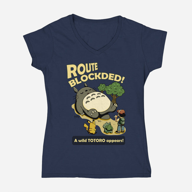 Route Blocked-Womens-V-Neck-Tee-JamesQJO