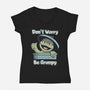 Don't Worry Be Grumpy-Womens-V-Neck-Tee-NMdesign