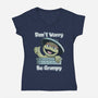 Don't Worry Be Grumpy-Womens-V-Neck-Tee-NMdesign