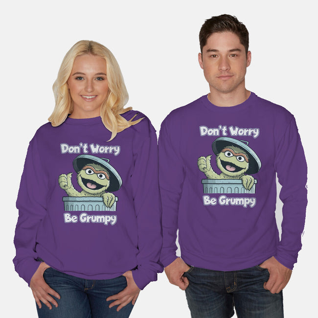 Don't Worry Be Grumpy-Unisex-Crew Neck-Sweatshirt-NMdesign