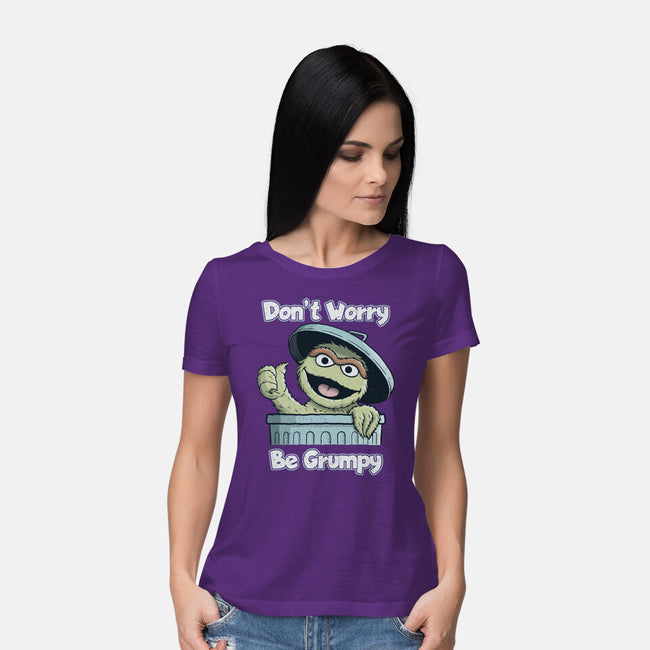 Don't Worry Be Grumpy-Womens-Basic-Tee-NMdesign