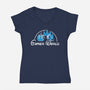 Gamer World-Womens-V-Neck-Tee-NMdesign