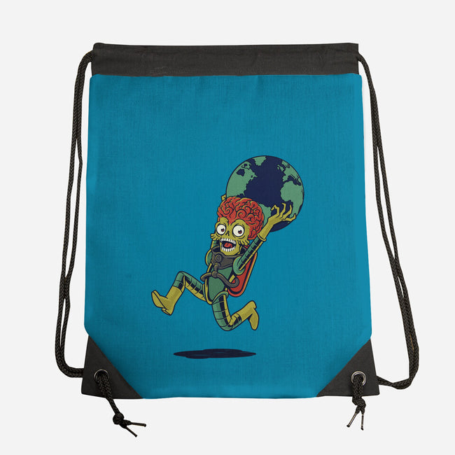 Take The Earth And Run-None-Drawstring-Bag-Popnotic