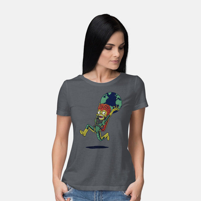 Take The Earth And Run-Womens-Basic-Tee-Popnotic