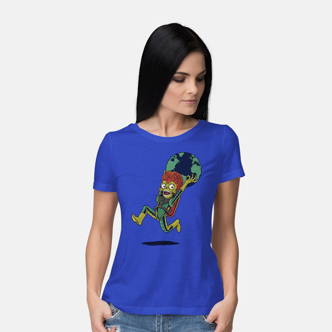 Take The Earth And Run-Womens-Basic-Tee-Popnotic
