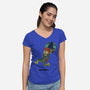 Take The Earth And Run-Womens-V-Neck-Tee-Popnotic