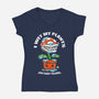 I Wet My Plants-Womens-V-Neck-Tee-krisren28
