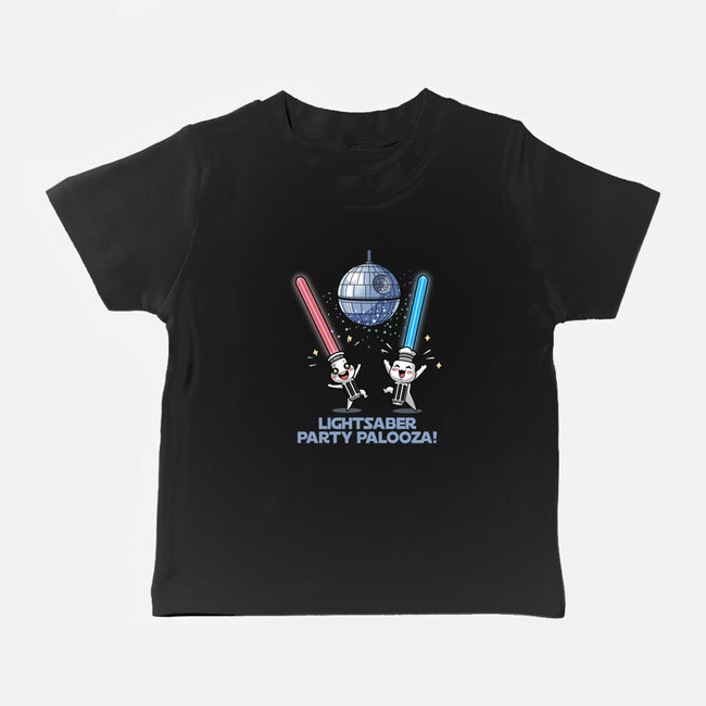 Lightsaber Party Palooza-Baby-Basic-Tee-Lorets